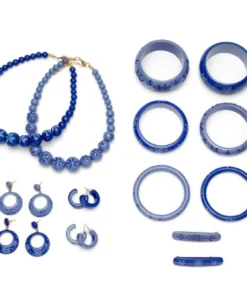 Splendette Carved Hoop Earrings - Forget-Me-Not