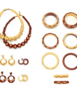 Splendette Carved Bead Necklace - Lait