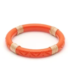 Splendette Tangerine Cane Light Cane Bangle - Narrow