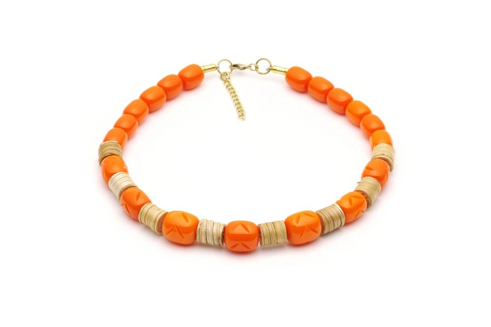 Splendette Tangerine Cane Light Cane Necklace
