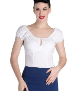 Hell Bunny Melissa Top In White