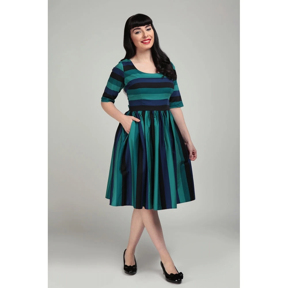 Collectif Amber-Lea Twilight Stripe Swing Dress 3 Collectif Amber-Lea Twilight Stripe Swing Dress
