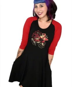 Sourpuss Clothing Sourpuss Burn Baby Burn Raglan Mini-Dress