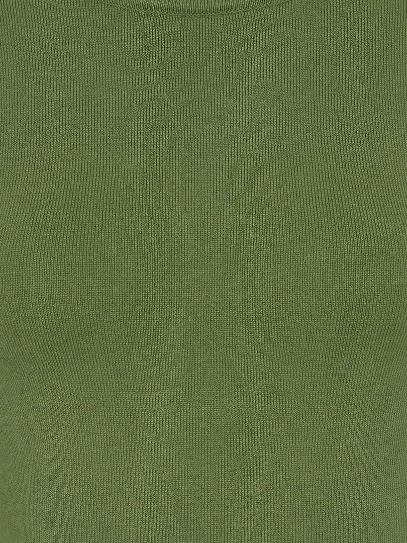 Collectif Chrissie Plain Knitted Top - Moss Green 5 Collectif Chrissie Plain Knitted Top - Moss Green