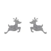 Erstwilder Reindeer Glitter Resin Stud Earrings - Silver