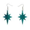 Erstwilder Essentials Starburst Ripple Glitter Drop Earrings - Green