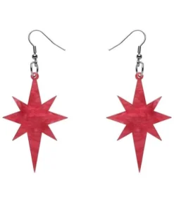 Erstwilder Essentials Starburst Ripple Glitter Drop Earrings - Pink