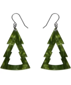 Erstwilder Tree Ripple Resin Drop Earrings - Green