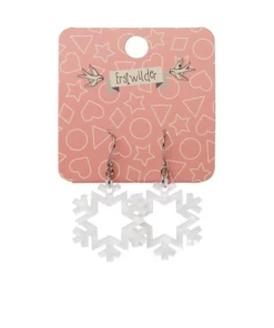 Erstwilder Snowflake Ripple Resin Drop Earrings - White
