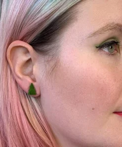 Erstwilder Tree Ripple Resin Stud Earrings - Green