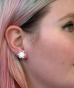 Erstwilder Snowflake Ripple Resin Stud Earrings - White