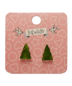 Erstwilder Tree Ripple Resin Stud Earrings - Green