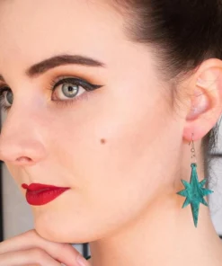 Erstwilder Essentials Starburst Ripple Glitter Drop Earrings - Green 7 Erstwilder Essentials Starburst Ripple Glitter Drop Earrings - Green