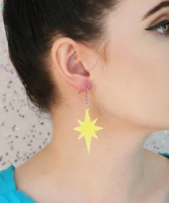 Erstwilder Essentials Starburst Ripple Glitter Drop Earrings - Yellow 7 Erstwilder Essentials Starburst Ripple Glitter Drop Earrings - Yellow