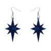 Erstwilder Essentials Starburst Ripple Glitter Drop Earrings - Dark Blue 1 Erstwilder Essentials Starburst Ripple Glitter Drop Earrings - Dark Blue