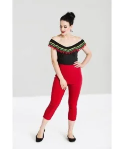 Hell Bunny Tina Capris - Red