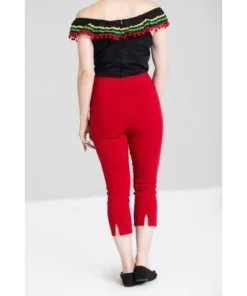 Hell Bunny Tina Capris - Red