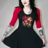 Sourpuss Clothing Sourpuss Burn Baby Burn Raglan Mini-Dress