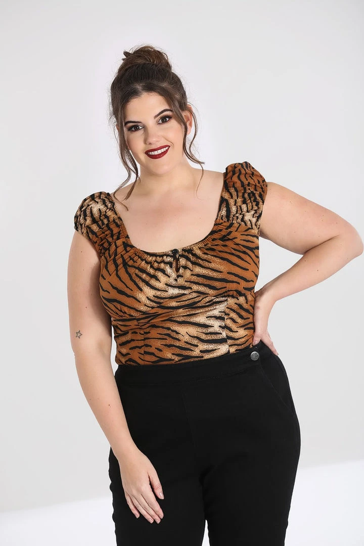 Hell Bunny Tora Top - Tiger 6 Hell Bunny Tora Top - Tiger