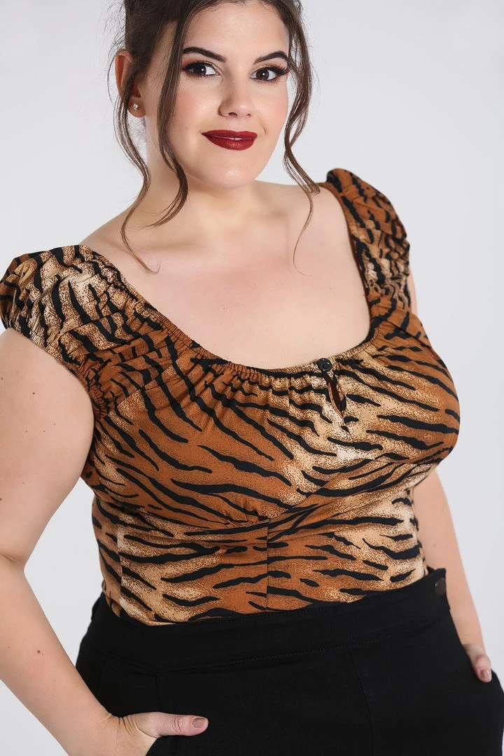 Hell Bunny Tora Top - Tiger 7 Hell Bunny Tora Top - Tiger