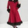 Hell Bunny Elvira Coat - Burgundy