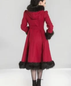 Hell Bunny Elvira Coat - Burgundy