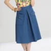 Hell Bunny Freddie Chambray A-Line Skirt 2 Hell Bunny Freddie Chambray A-Line Skirt