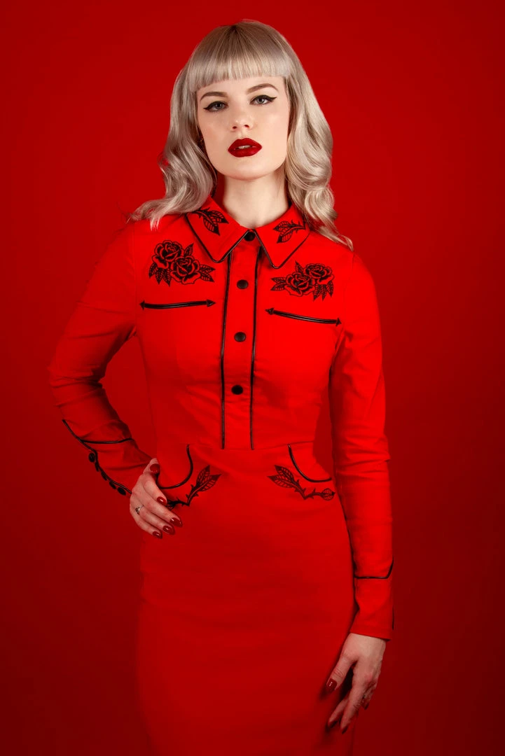 Dresses Katakomb June Pencil Dress - Red 4 Dresses Katakomb June Pencil Dress - Red