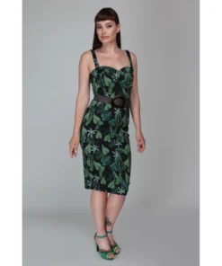 Collectif Mainline Kiana Black Forest Pencil Dress