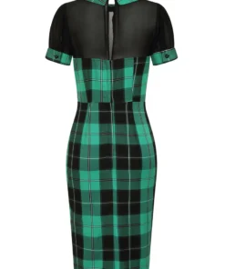 Collectif Mac Foliage Check Pencil Dress