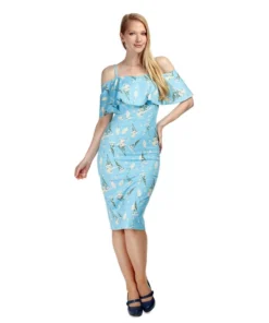 Collectif Mainline Maggy Wild Garden Pencil Dress