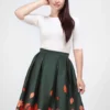 Collectif Marilu Leaves Border Swing Skirt