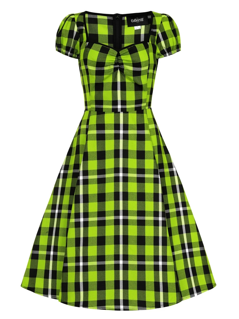 Collectif Mimi Frogs Breath Check Swing Dress 5 Collectif Mimi Frogs Breath Check Swing Dress