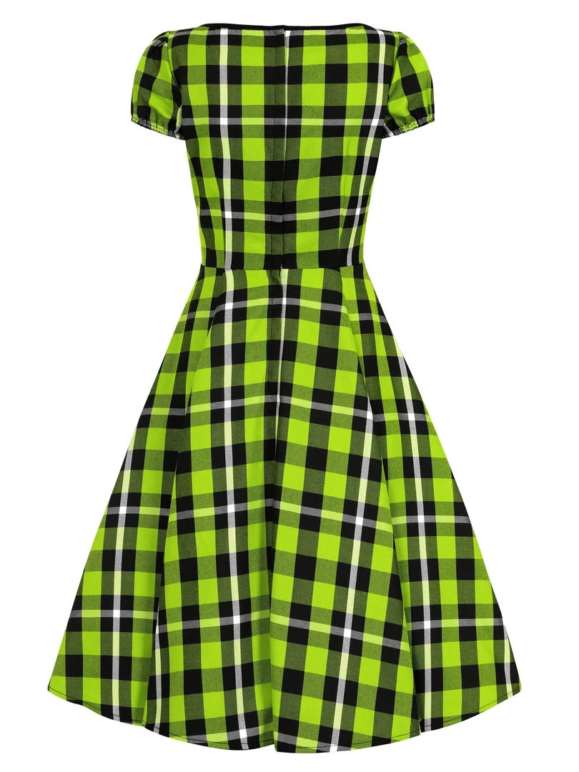Collectif Mimi Frogs Breath Check Swing Dress 6 Collectif Mimi Frogs Breath Check Swing Dress