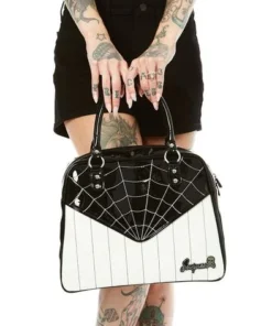 Sourpuss Sparkle Webbed Bowler Purse - Black/White 9 Sourpuss Sparkle Webbed Bowler Purse - Black/White