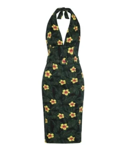 Collectif Mainline Ramona Tropical Hibiscus Pencil Dress