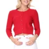 MAK Cropped Crew Neck Cardigan (Various Colours) Tops 1 MAK Cropped Crew Neck Cardigan (Various Colours) Tops