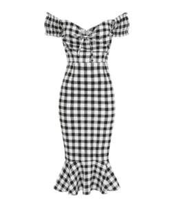Collectif Mainline Sasha Gingham Fishtail Dress