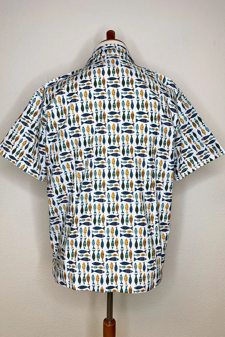 The Oblong Box Shop School Of Fish Button Down Shirt 4 The Oblong Box Shop School Of Fish Button Down Shirt