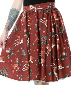 Sourpuss Deer Me Sweets Skirt - Cinnamon Sourpuss Clothing