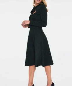 Voodoo Vixen Starlynn Green Snowflake Dress